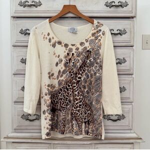 Vintage Embellished Giraffe Sweater